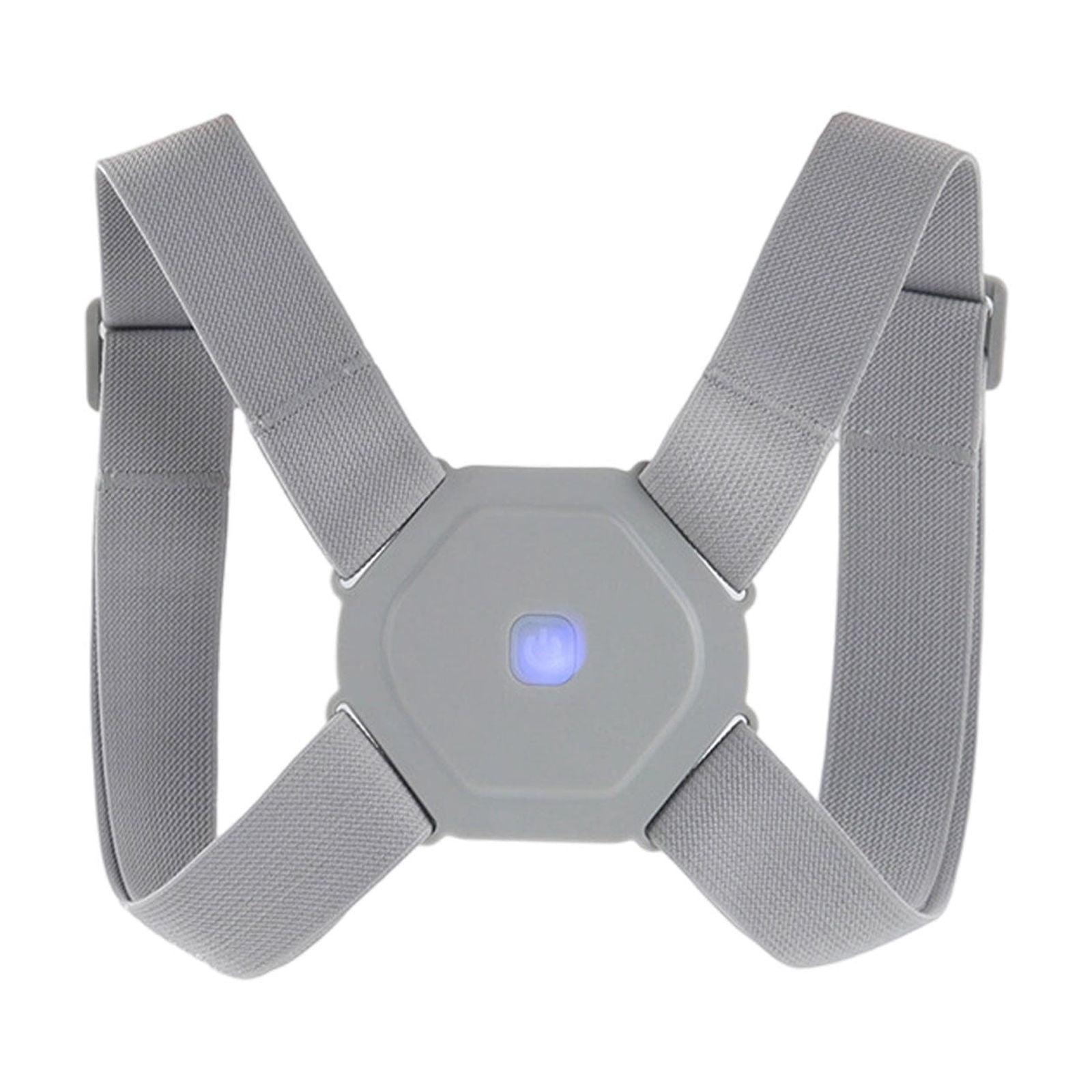 Straivo smart posture corrector with gray elastic X straps and a vibrating sensor - click to buy